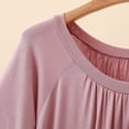thumbnail image 5 of Favoffer Women Trendy Tops Short Sleeve Round Neck Ruffle Solid Modal Comfy Cute Casual Blouses Summer Tees Dating Holiday Daily, 5 of 9