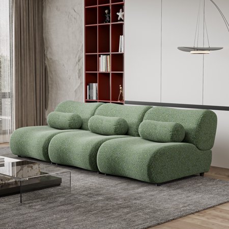 Elegant Green Chenille Fabric Sofa 3 Piece Modular Sectional With Cozy Recline Unique Design Ideal For Modern Living Rooms Gold Black,Green Chenille 3 Seat