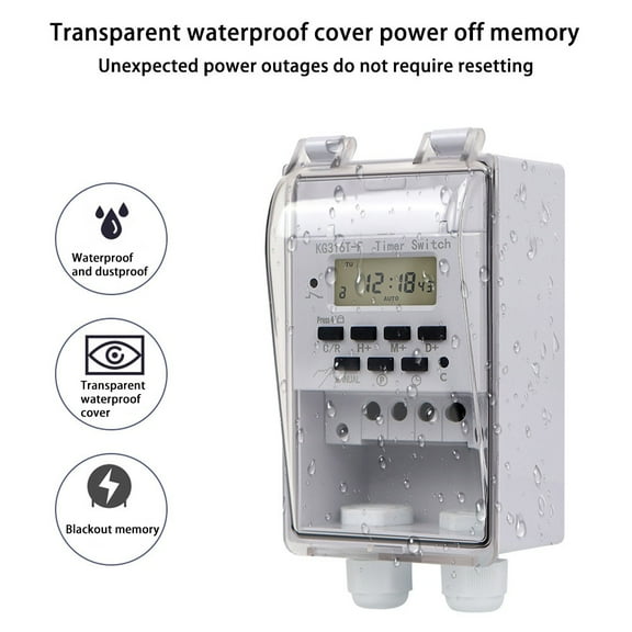 220V Intelligent Timer Kg316T-F Timecontroller with Waterproof Transparent Cover