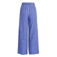 thumbnail image 7 of Women's Casual Plaid Pants With Elastic Waist And Pockets For A Loose Straight Leg Fit, 7 of 7