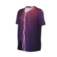 thumbnail image 6 of Fotbe Thunderstorm Violet Purple Baseball Jersey Shirt for Men and Women, Casual Short Sleeves Button Down T-Shirt-3X-Large, 6 of 9