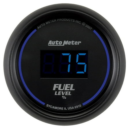 Digital Dial Gauge - AutoMeter 6910 Cobalt Digital Programmable Fuel Level Gauge; 2-1/16 in.; Black Dial Face; Blue Digital LED; Digital; Programmable 0-280 Ohms;