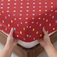thumbnail image 3 of King Size Fitted Sheet Set - Color Polka Dot 3 Piece Bedding Sets 16" Deep Pocket Fitted Sheet with 2 Pillowcases, Modern Simple Geometric Red Brushed Microfiber Hotel Luxury Bed Sheets, 3 of 9