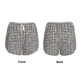 thumbnail image 5 of Lsque Black And White Houndstooth Printed Women's Running Shorts with Liner Pockets,Elastic Quick Dry Workout Athletic Gym Yoga Shorts,Womens High Waist Shorts-Large, 5 of 9