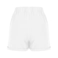 thumbnail image 5 of Summer Clearance 2025! Womens Plus Size Pants,Women's Summer Cotton And Linen Solid Color Ruffled Loose Button Shorts With Pockets, 5 of 5