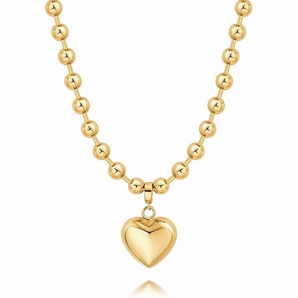 ccwmincc 18K Gold Plated Pendant Necklace Medallion Coin Heart Y Shaped Chain Toggle Necklace for Women Jewelry