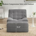 thumbnail image 3 of CQSXDA Adult Bean Bag Chair with Ottoman in Cozy , Extra Large Design Featuring High-Density Memory Foam for Ultimate Comfort，Grey, 3 of 10