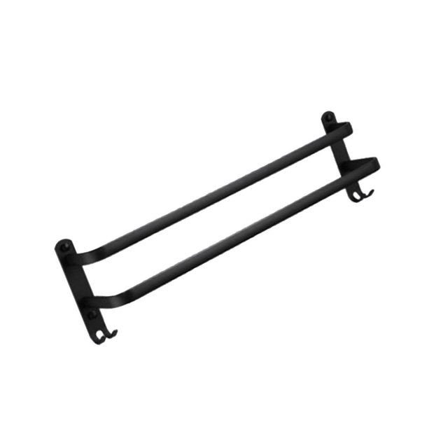 Langgg Rustproof Towel Bar Shower Towel Rack Kitchen Bathroom 2 Layer 30cm