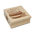 thumbnail image 1 of Cat Sleeping on Basket of Yarn Knitting Square Rubber Stamp Stamping Scrapbooking Crafting - Large 2.75in, 1 of 7