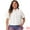 White, variant on DARING DIVA Women's Plus Size Short Sleeve Lapel Button Front Denim Jacket 2X White