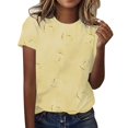 thumbnail image 2 of Womens T Shirts Women's Spring/Summer Round Neck Love Printed Loose Casual Short Sleeve T Shirt Tops for Women, 2 of 4