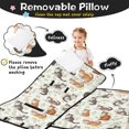 thumbnail image 3 of Multicolor Cat and Flower White Pattern Teens Toddler Nap Mat with Pillow, Sleeping Mat Bag for Preschool Daycare 59"x22", 3 of 6