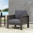 thumbnail image 4 of Outdoor Patio Chair, Wood Outdoor Chair with Water-resistant Cushion, Patio Chair Shutter-Styled for Patio, Gardern Backyard, Gray, 4 of 7