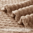Exclusivo Mezcla Twin Size Flannel Fleece Blanket, 60x80 Inches Stylish Jacquard Velvet Plush