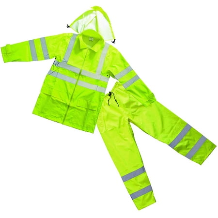 Forester Class 3 Hi Vis Green Rain Suit (2X Large)