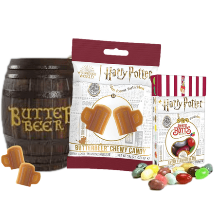 INSPIRED BY HARRY POTTER THEMED BUTTERBEER CANDY. Inspired by Harry Potter Butterbeer Shaped And Flavored Candy/Sweets In A Magical Bundle (3 Pack) (Gummy)