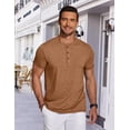 thumbnail image 3 of COOFANDY Men's Short Sleeve Henley Shirts Basic Tee Summer Solid Button T Shirts Lightweight Shirts, 3 of 6