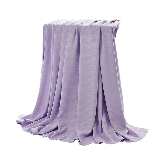 Lightweight Breathable Fiber Summer Quilt Smooth Thin Air Conditioning Throw Blanket for Hot Sleepers Sofa Bed