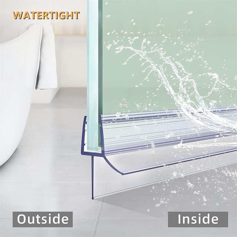 120 Inch Silicone Shower Door Bottom Seal - For 3/8" (10mm) Glass, Stops Water Leaks