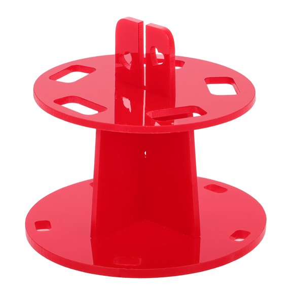 ETEREAUTY Red Plastic Makeup Brush Holder Stand with 5 Slots, Drying Rack Organizer for Cosmetic Brushes