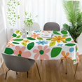 thumbnail image 3 of Yayeee Tablecloths 54" x 54" Rectangle Wrinkle Resistant Party Table Cover, Retro Blue Floral, 3 of 8