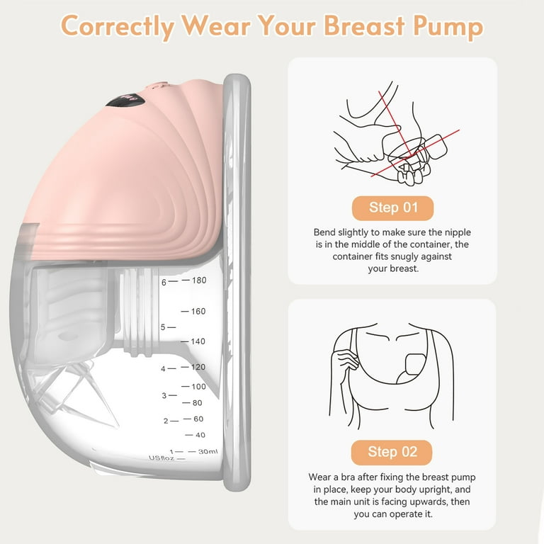 Bellababy Double Wearable Breast Pumps W38, Portable Breast Pump Electric,  Lightweight Electric Breast Pump, LCD Display, With 24mm Flange 