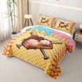 thumbnail image 3 of Erosebridal Light Blue & Pink Dripping Waffle Baseball Ice Cream & Glove Graphic Twin Quilt Set,Sport Graphic Twin Coverlet Set for Boys Girls, 3 of 7