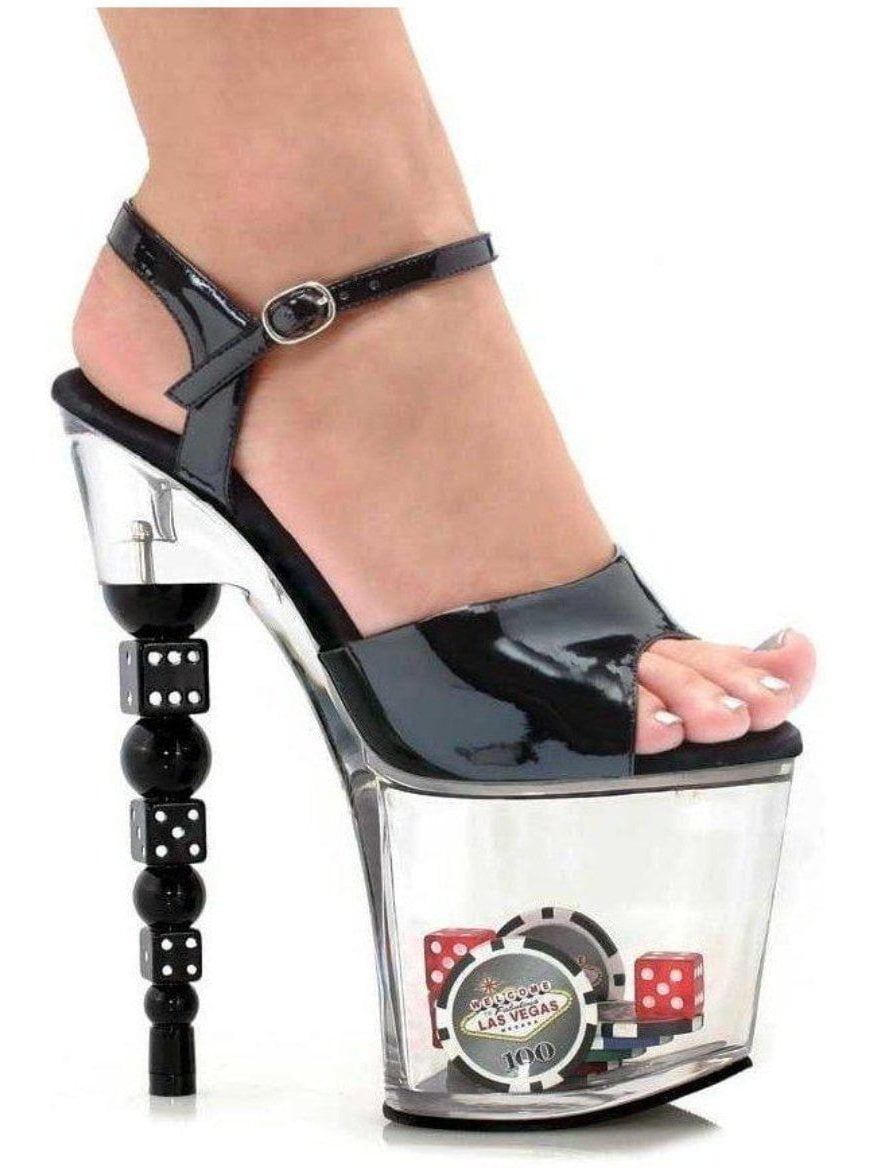 Ellie Ellie Shoes E757Poker 7 Dice Heel Sandal With Dice & Poker