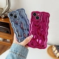 thumbnail image 3 of Water Ripple Meteorite Bubble Pattern Wavy Frame Chrome Plating Electroplated Compatible with iPhone Case (Gold,iPhone 15), 3 of 5