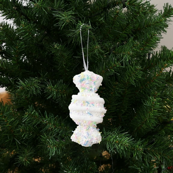 AuroraX Cute Christmas Decoration Hanging Plastic Minimalist Keepsake Ornaments Iridescent Decorative Creative Candy for Home,Tree Decoration,Birthday Decor
