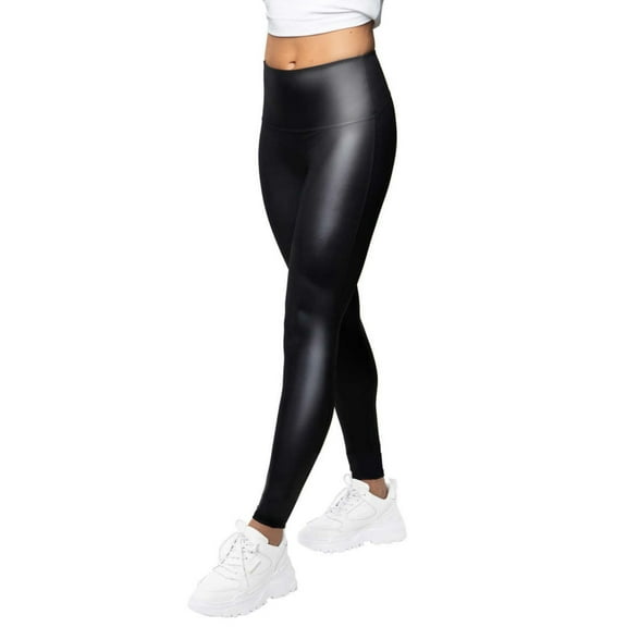 Jane and Bleecker Women's High Rise Soft Faux Leather Leggings-Black / S