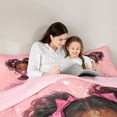 thumbnail image 4 of Castle Fairy Black Cute Princess Twin Comforter Sets 2pcs,Dreamy Glitter Print Bedding Set,Pink Silver Brown,1 Comforter and 1 Pillowcase, 4 of 6