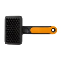 Fiskars Pet Massage Brush, Gentle Silicone Bristles for Deshedding