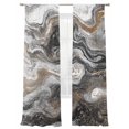 thumbnail image 2 of Black Marble Semi Sheer Curtains 108 Inch Length 2 Panels Set, Retro Chic Abstract Mottled Texture Art Sheer Kitchen Curtain Privacy Voile Window Curtain for Living Room Bedroom Rod Pocket Drapes, 2 of 7
