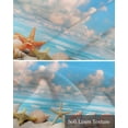 thumbnail image 6 of Summer Beach Linen Curtain Valance for Bedroom/Bathroom/Kitchen/Office/Living/Dining Room Window,Coastal Starfish Seashell Conch Brown Sand Pocket Topper Drapes Decorative Cafe Drapery Panel 42"x12", 6 of 6