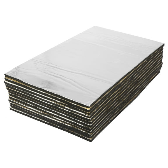 12pcs 10mm 394mil 19.38sqft Car Sound Deadener Insulation Mat Intensive Aluminum Hood Cockpit Floor Noise Insulation