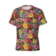 thumbnail image 5 of Vsdgher Daisies Flowers Print Men's Dry Fit Mesh Athletic Shirts Moisture Wicking Tennis T-Shirt Tops, 5 of 9