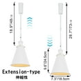 thumbnail image 3 of FSLiving Adjustable Height Track Pendnat Light J-Type Retractable Lift Track Spotlight with Telescoping Rod Adjustable Gimbaled Lamp-Post Juno Track Industrial Deep Cone Lamp, White - 1 Light, 3 of 7