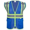 thumbnail image 1 of Chaleco de seguridad SULWZM XXL azul con bolsillos reflectantes con cremallera, 1 of 6
