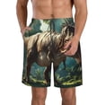 thumbnail image 1 of Balery Green Forest Dinosaur Traje de Baño Estilo Hawaiano para Hombre, Shorts de Secado Rápido con Bolsillos-Large, 1 of 6