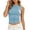 Light Blue, variant on MAFYTYTPR Women's High Neck Ruched Sides Ribbed Tank Tops Solid Color Spring Summer Casual Tops for Everyday Wear S-XXL