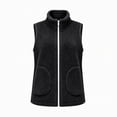 thumbnail image 3 of Vixolx Womens Cropped Sherpa Fleece Vest Stand Collar Full Zip Teddy Sleeveless Jacket Winter Warm Outerwear with Pockets, 3 of 8