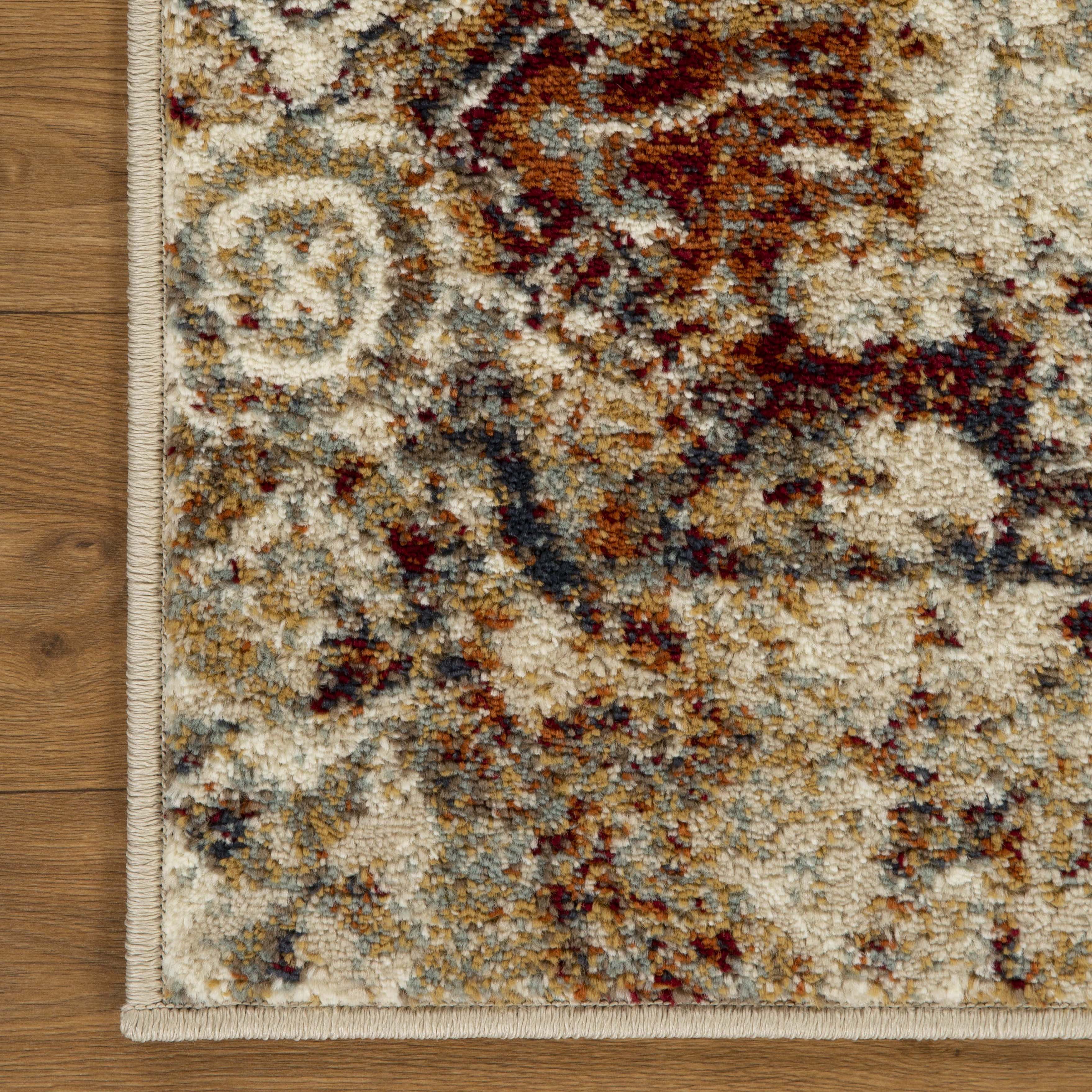 Superior Rangoli 5' x 8' Area Rug, Indoor Rugs for Living Room Bedroom, Maroon