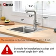 thumbnail image 2 of Modern Bar Sink Faucet for Kitchen Sink Single Handle with  Sprayer Hot and Cold Prep Sink Faucet Brushed Nickel, 2 of 8
