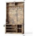 thumbnail image 2 of Noelse Entryway Hall Tree with Bench and Storage, 3 in 1 Hall Tree with Coat Rack and Shoe Storage, Adjustable Shoe Organizer, 2-Tier Storage Shelf for Hallway, Entryway, Rustic Brown, 2 of 8