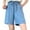 Light Blue, variant on Sakmal Black Shorts Womens Bermuda Jeans Knee Length High Waisted 10" Plus Size Shorts with Pockets