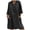 Black, variant on Odeerbi Cotton Linen Dress for Women V-Neck Solid 3/4 Sleeve Loose Dress