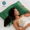 thumbnail image 2 of Bare Home Satin Pillowcase Set - Luxury Pillowcases - Soft and Smooth - Breathable - Zipper Closure - Standard, Forest Green, 2 of 8