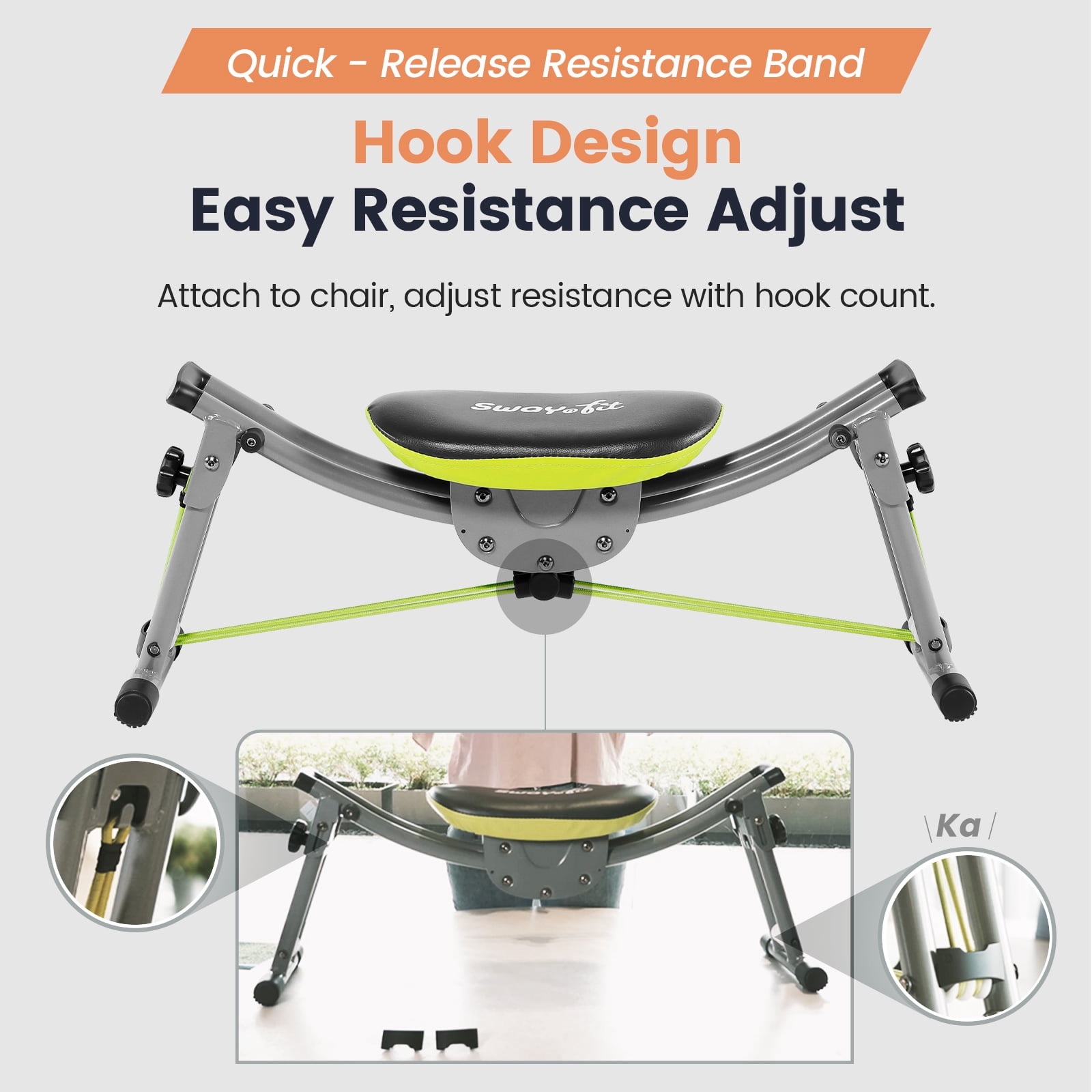 Wonder Core Sway N Fit Hip Thrust & Ab Machine with Sway Motion, Multipurpose Glute Trainer for Butt Lifting, Waist Toning & Home Fitness