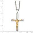 thumbnail image 3 of Stainless Steel Yellow Lord Jesus Christ Crucifix Holy Cross Pendant 20 Inch Cable Chain Necklace Charm Religious, 3 of 7